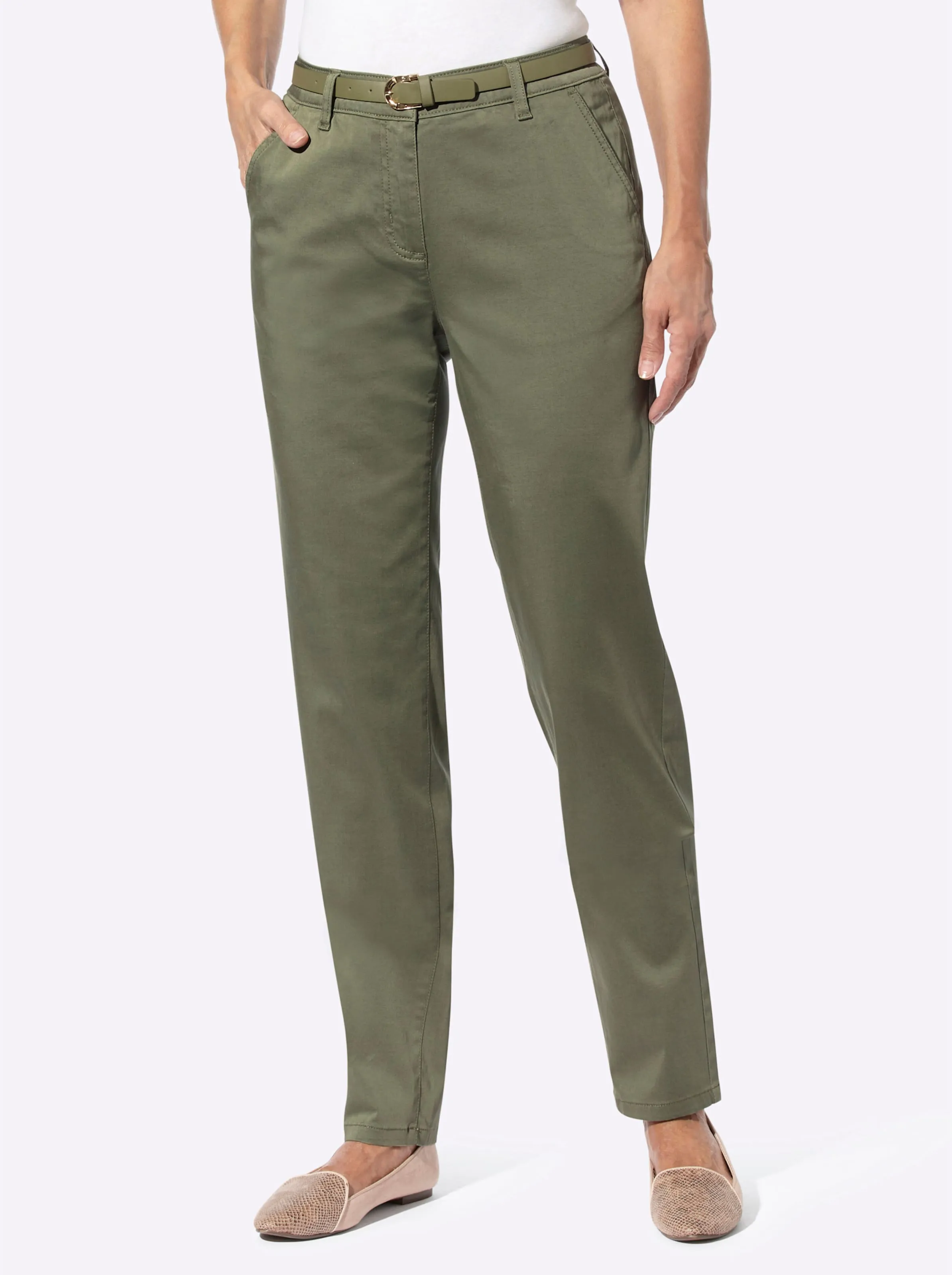 Chinohose in khaki