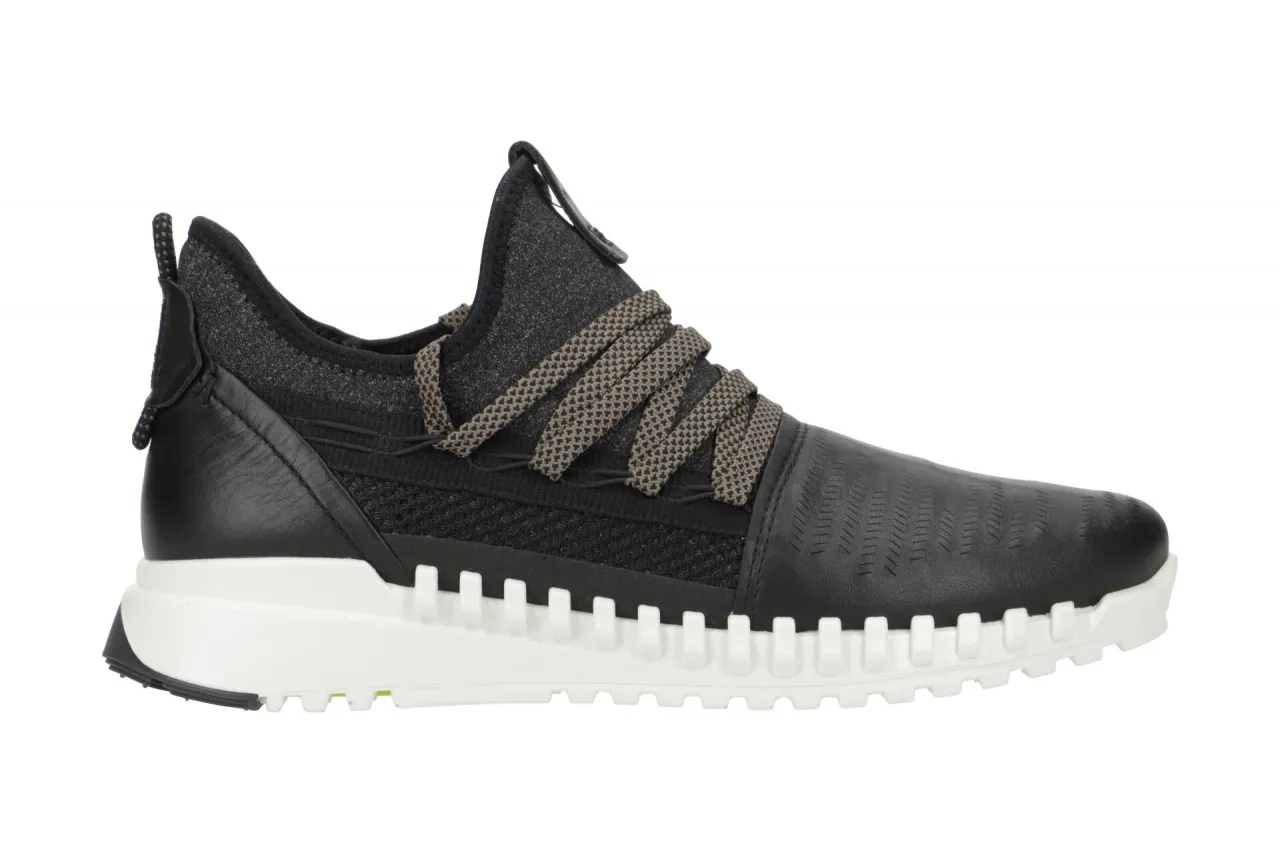 Ecco Zipflex Schuhe schwarz Leder Sneaker 803743