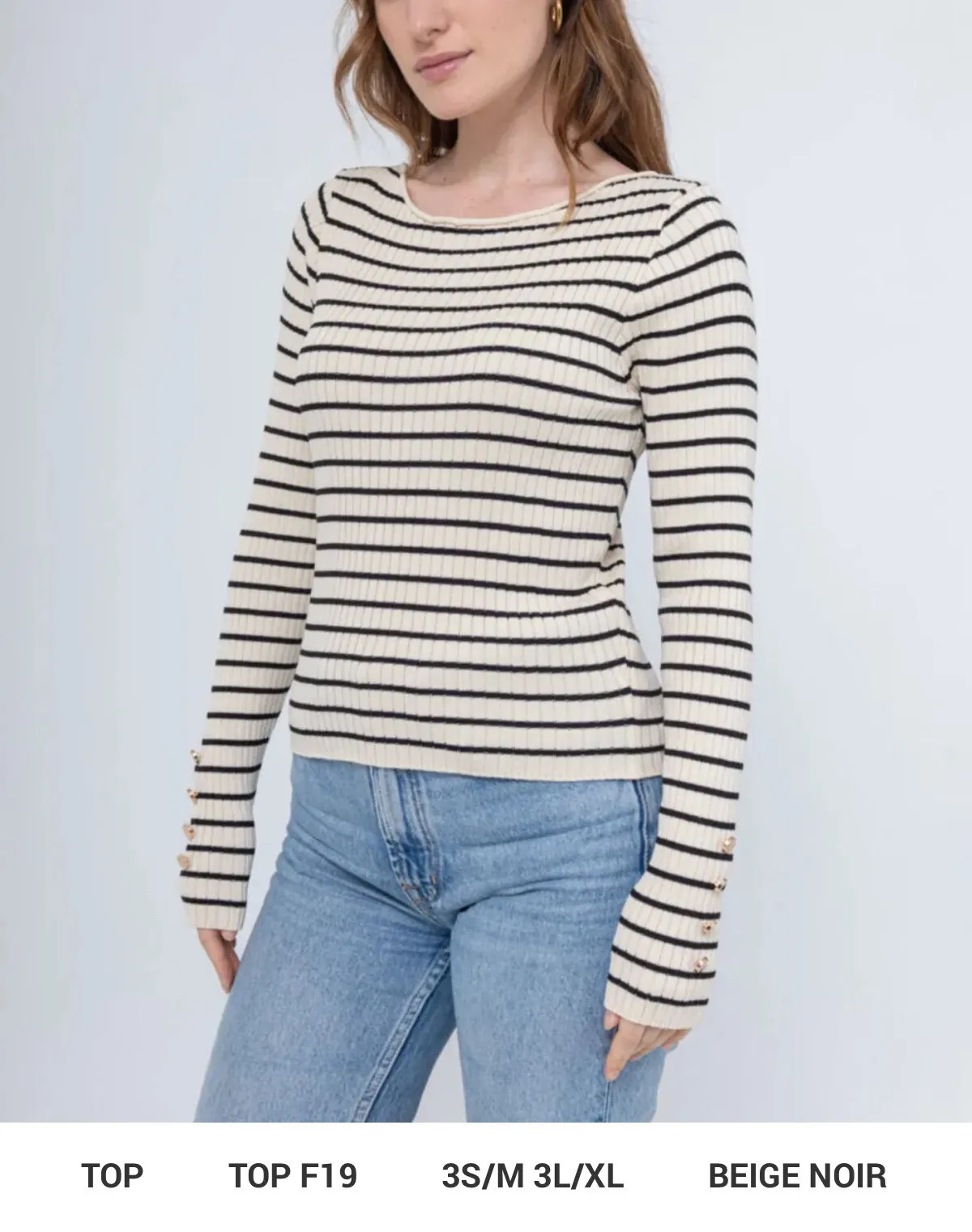 Gestreifter, taillierter Pullover für DAMEN