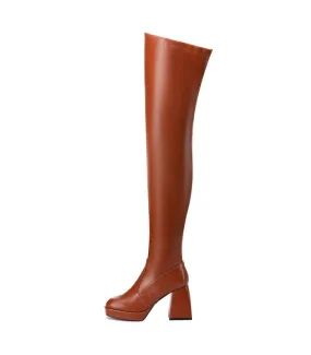 Giaro Overknee Plateau Stiefel COSMO Braun Matt online günstig kaufen!