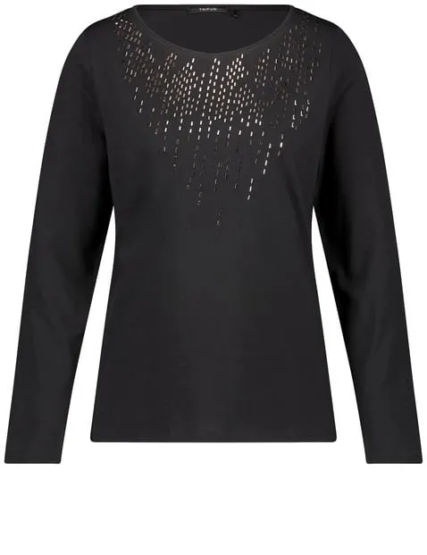 Langarmshirt mit Glitzersteinchen
