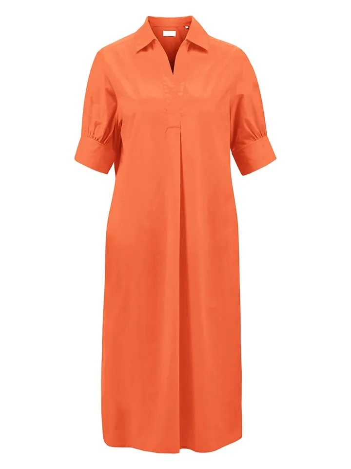 Leinen-Kleid in Orange
