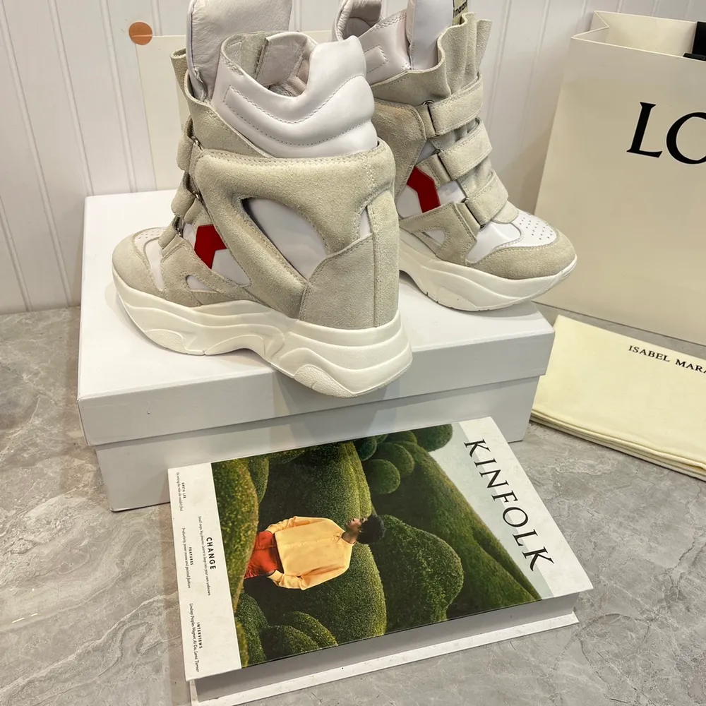 Schuhe Isabel Marants Schuhe Top -Qualität Leder Bekett Sneakers - Wildleder -Designer -Lederhöhe Erhöhung der Schuhe291r 240311