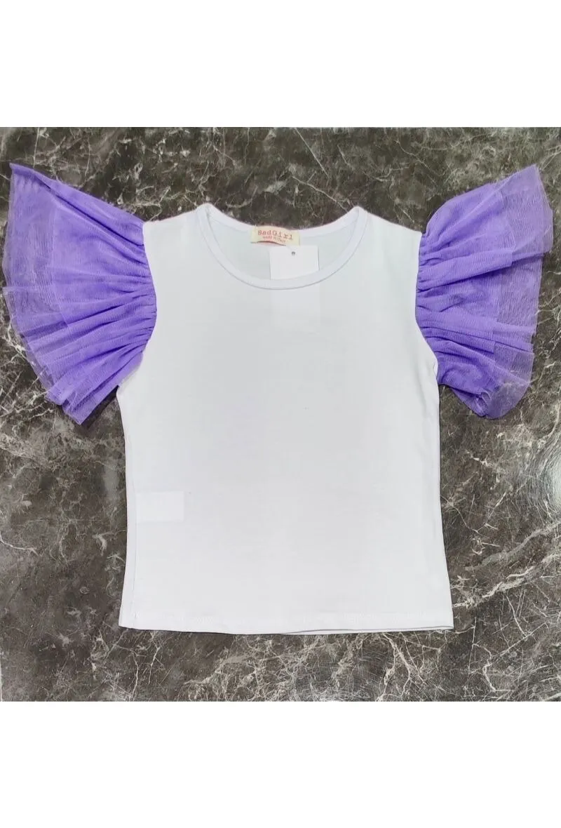 T-Shirt mit Tüllärmeln