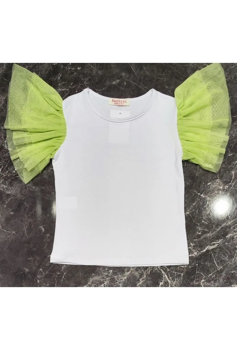 T-Shirt mit Tüllärmeln
