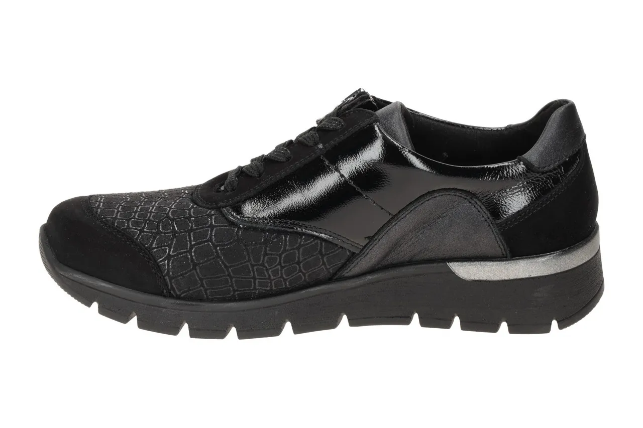 Waldläufer Ramona Schuhe schwarz K-Weite OrthoTritt Leder-Mix