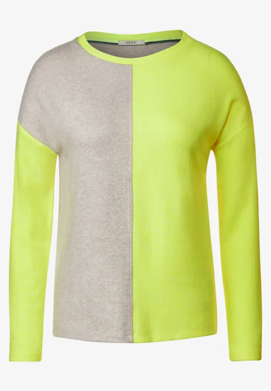 Zweifarbiges Langarmshirt